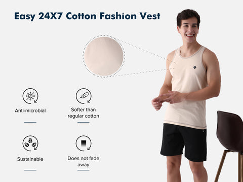 Easy 24X7 Cotton Fashion Vest (Pack of 7)