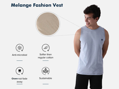 Better Cotton Melange Vest (Pack of 5)