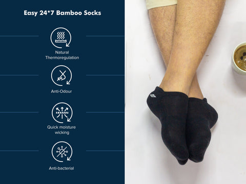 Easy 24X7 Bamboo Ankle Socks (Pack of 3)