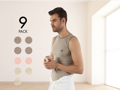 Rico Organic Cotton Melange Vest (Pack Of 9) - Almo