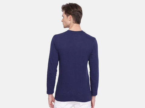 BCI Cotton slub henley t-shirt for men. Winters are coming & this fluu sleeves t-shirt for men is all you need. Get a combo of 5 & Almo-date your wardrobe.