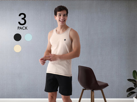 Easy 24X7 Cotton Vest (Pack of 3)