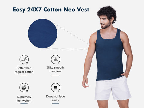 Easy 24X7 Cotton Neo Vest (Pack of 5)