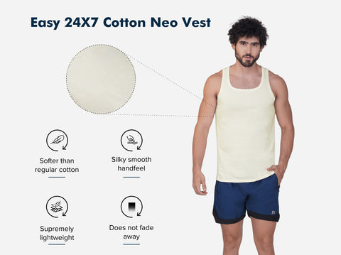 Easy 24X7 Cotton Neo Vest (Pack of 3)