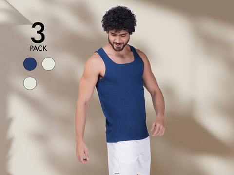 Easy 24X7 Cotton Neo Vest (Pack of 3)