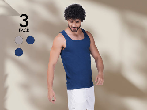 Easy 24X7 Cotton Neo Vest (Pack of 3)