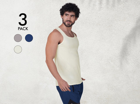 Easy 24X7 Cotton Neo Vest (Pack of 3)