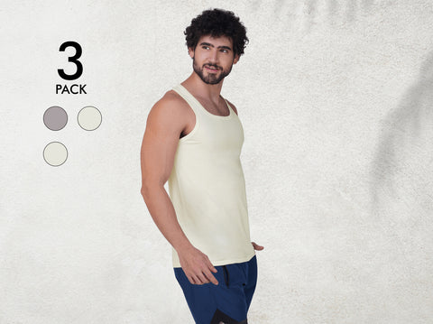 Easy 24X7 Cotton Neo Vest (Pack of 3)