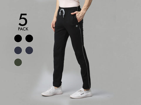 Easy 24X7 Cotton Track Pants (Pack of 5)