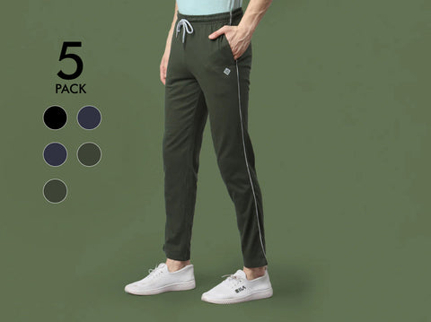 Easy 24X7 Cotton Track Pants (Pack of 5)