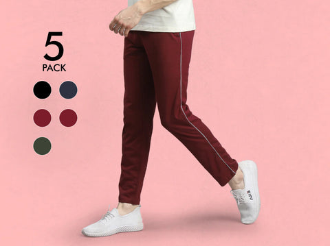Easy 24X7 Cotton Track Pants (Pack of 5)