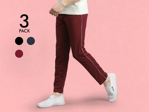 Easy 24X7 Cotton TrackPants (Pack of 3)