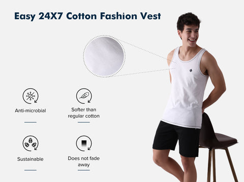 Easy 24X7 Cotton Vest (Pack of 5)