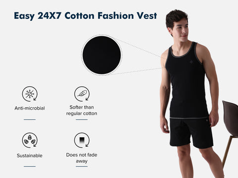Easy 24X7 Cotton Fashion Vest (Pack of 9)