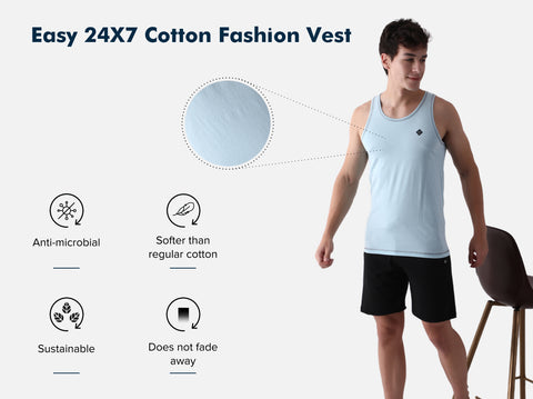 Easy 24X7 Cotton Fashion Vest (Pack of 9)