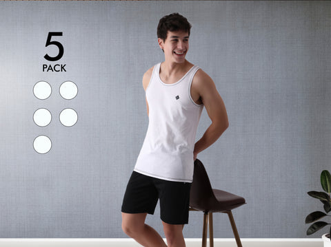 Easy 24X7 Cotton Vest (Pack of 5)