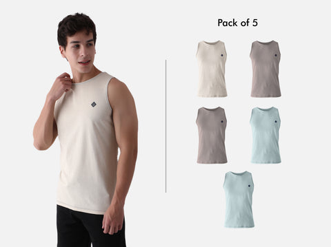 Better Cotton Melange Vest (Pack of 5)