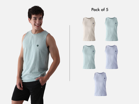 Better Cotton Melange Vest (Pack of 5)