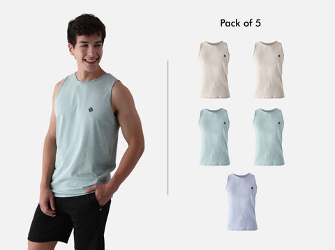 Better Cotton Melange Vest (Pack of 5)