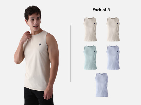 Better Cotton Melange Vest (Pack of 5)