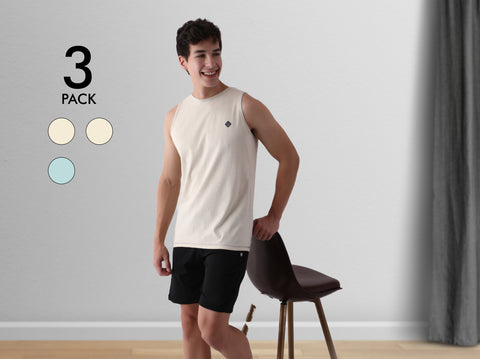 Better Cotton Melange Vest (Pack of 3)