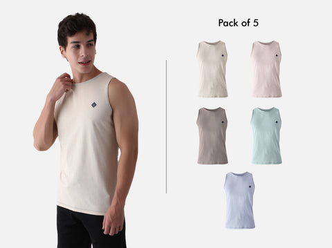 Better Cotton Melange Vest (Pack of 5)