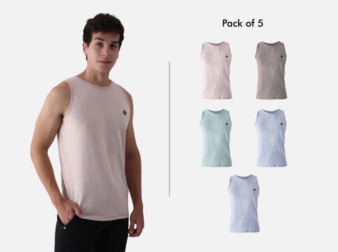 Better Cotton Melange Vest (Pack of 5)