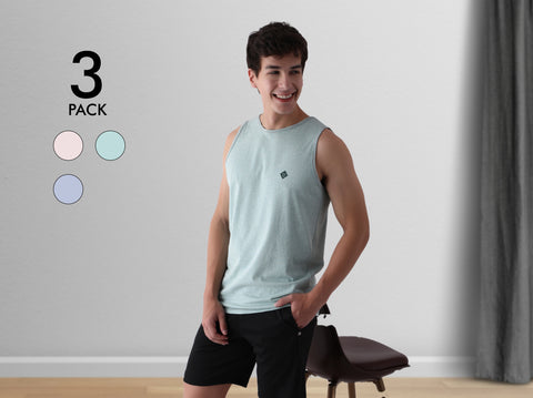 Better Cotton Melange Vest (Pack of 3)