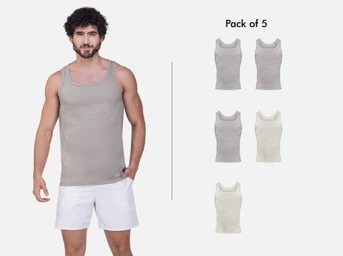 Easy 24X7 Cotton Neo Vest (Pack of 5)