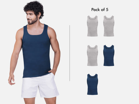 Easy 24X7 Cotton Neo Vest (Pack of 5)
