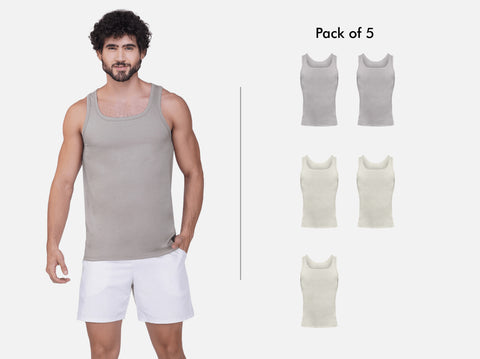 Easy 24X7 Cotton Neo Vest (Pack of 5)