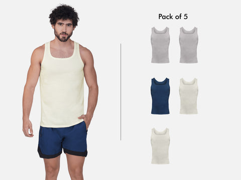 Easy 24X7 Cotton Neo Vest (Pack of 5)