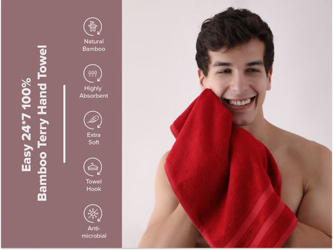 Cred Easy 24X7 100% Bamboo Terry Bath Towel & Hand Towel Combo