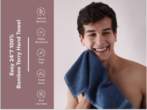 Easy 24X7 100% Bamboo Terry Bath Towel & Hand Towel