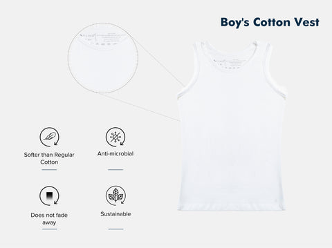Easy 24X7 Cotton Kid's Vest (Pack of 3)