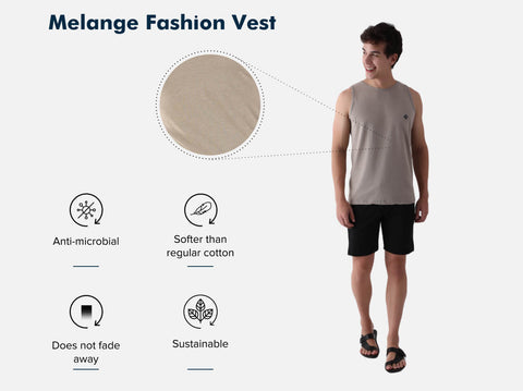 Better Cotton Melange Vest (Pack of 3)