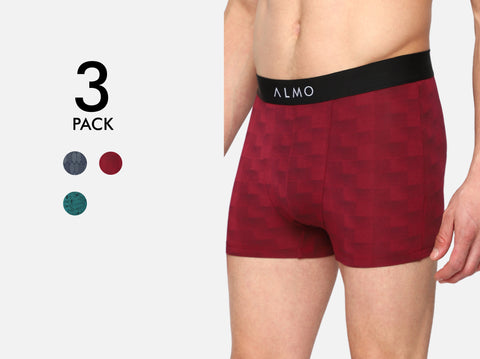 Second Skin MicroModal Printed Trunk (Pack of 3)