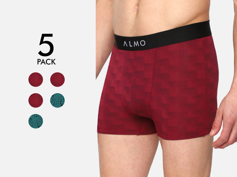 Second Skin MicroModal Printed Trunk (Pack of 5)