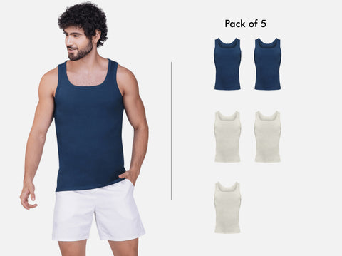 Easy 24X7 Cotton Neo Vest (Pack of 5)