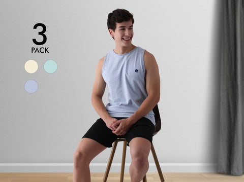 Better Cotton Melange Vest (Pack of 3)