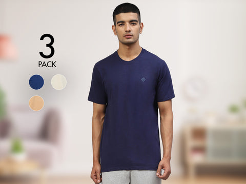 Easy 24X7 Cotton Slub T-shirt (Pack of 3)