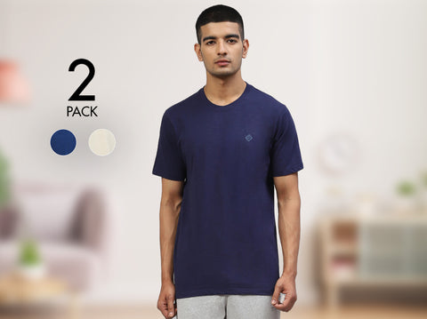 Easy 24X7 Cotton Slub T-shirt (Pack of 2)