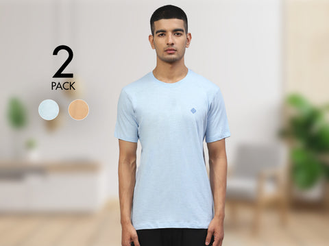 Easy 24X7 Cotton Slub T-shirt (Pack of 2)