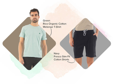 1 Rico T-Shirt + 1 Fresco 100% BCI Cotton Shorts (Pack of 2) - Almo