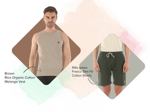 1 Rico Vest + 1 Fresco 100% BCI Cotton Shorts (Pack of 2) - Almo