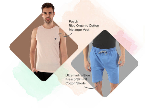 1 Rico Vest + 1 Fresco 100% BCI Cotton Shorts (Pack of 2) - Almo