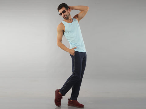 BCI Cotton men's vest. Stylish, comfortable & available in 4 colours. Get the men's vest & Almo-date your warbrobe. 