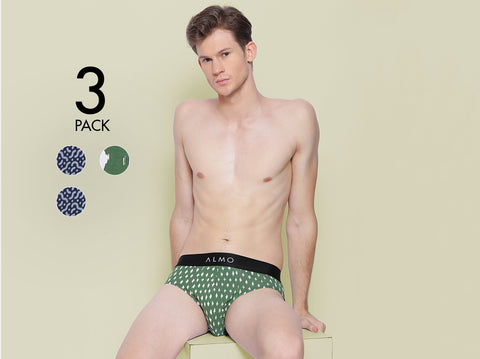 Rico Organic Cotton Printed  Brief (Pack of 3) - Almo