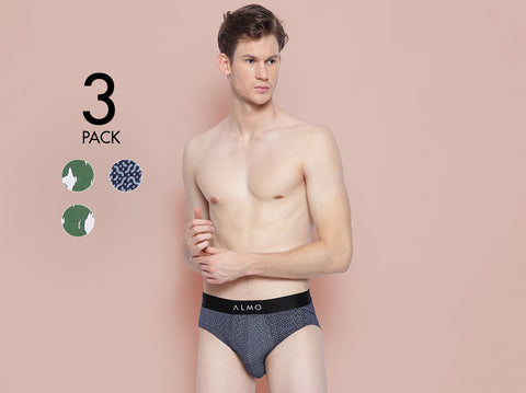 Rico Organic Cotton Printed  Brief (Pack of 3) - Almo