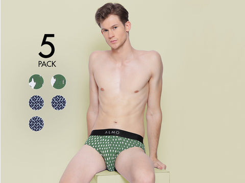 Rico Organic Cotton Printed Brief (Pack of 5) - Almo